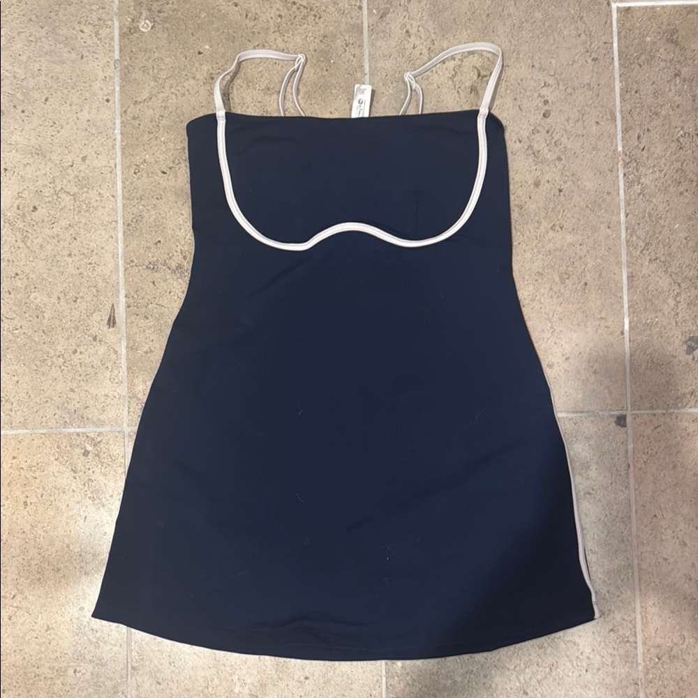 ALO Yoga Navy airbrushed streamlined dress